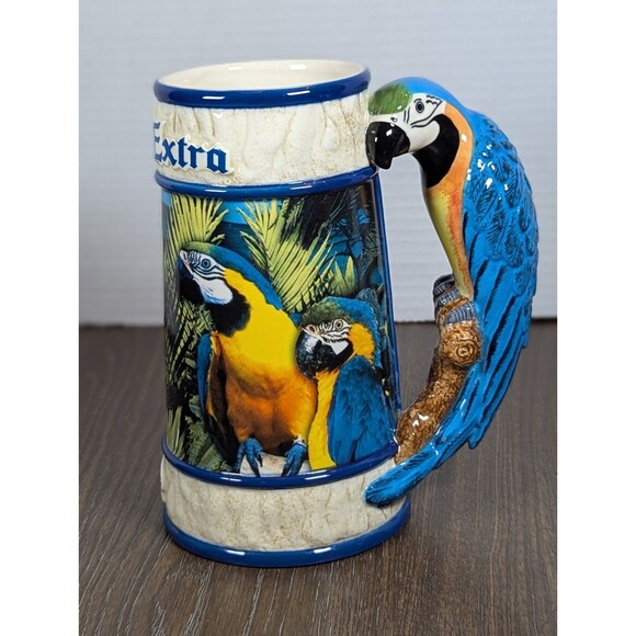VTG Corona Extra Beer Stein Parrotdise Collectible Mug Numbered Macaw Tropical - Picture 1 of 9